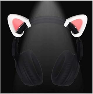 sciuU Decorative Cute Pink Cat Ears for Headphones, Decoration compatible with Headset HypreX Cloud/Cloud II/Cloud Flight, Lovely Kitty Adjustable Attachment Straps for Vedio Live Gaming Headsets