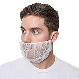 SAFEKO Beard Nets, White Disposable Beard Covers, Beard Net for Food Service, Cooking, Cleaning