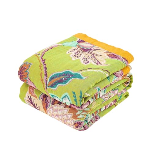 XIBLC Fall Throw Blanket, 100% Cotton Soft Rustic Boho Throw