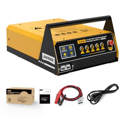 AUTOOL EM365 Inverter Programming Power Supply, Power Inverter for Car, 12V Automotive Battery Maintainer with 400A Rated Current, Adjustable 10.8-15V, Multi-Protection
