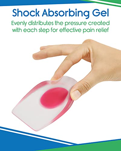 ViveSole Gel Heel Cups for Pain, Plantar Fasciitis (Pair) - Silicone Insert Pads for Relief, Heel Spurs, Shoes, Achilles Treatment - Foot Comfort Support Protectors for Women, Men (Pink, Small/Med) - Thumbnail 3