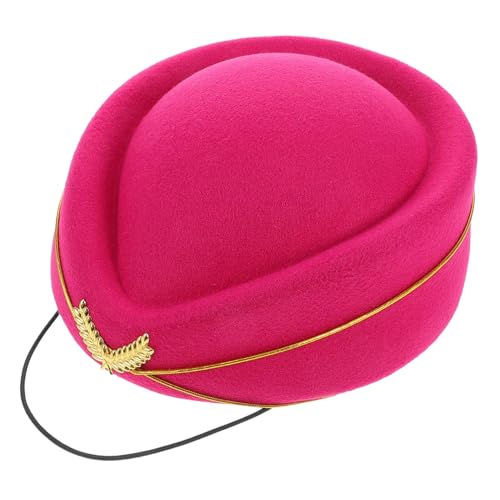 SUPVOX Sombrero Azafata Mujer Elegante Color Burdeos Gorra Uniforme para Disfraces y Actuaciones