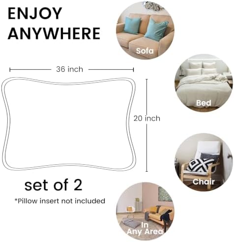 FALUCA 100% Linen Pillow Shams Basic Style Set of 2, Soft Breathable Pillow Covers, Solid Color Farmhouse Pillow Covers with Envelope Closure for Bed Couch Sofa, White, 20'' x 36'' — 사진 5