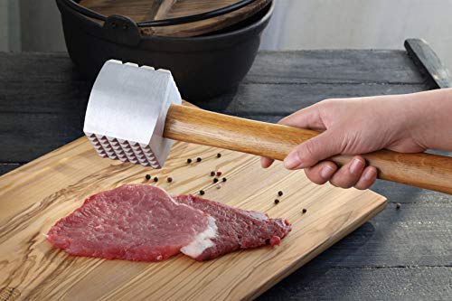 New Star Foodservice 36398 Wood Handle Aluminum Meat Tenderizer/Mallet/Hammer, 13-Inch Overall #TOP5