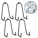 Adjustable Wall Plate Hangers for 7-14 inches Plate, Rubber Coating Anti-Scratch Plate Display, Vertical Stand Holder for Plaque, Tray, Framed Art, Black 4 Pack