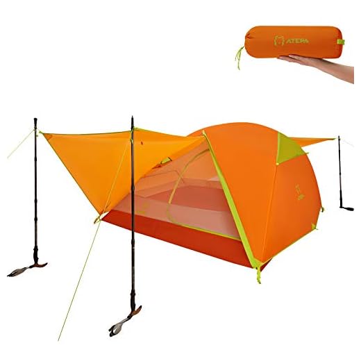 ATEPA Tienda de campaña para 3 personas, para 3 personas, resistente al agua, ultraligera, para trekking, tamaño pequeño, impermeable, PU3000 mm, fácil de montar para senderismo y camping