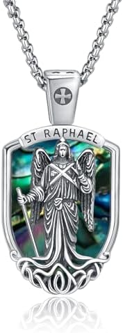 ZIPPICE 925 Sterling Silver Patron Saint Necklace | Amulet Necklace | Crucifix Necklace Jewellery for Men Women with Stainless Steel Chain