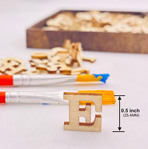 592 Pieces 1/2 Inch Mini Wooden Alphabet Letters And Unfinished Wood Numbers With Rustic Storage Tray For Scrapbooking Diy Crafts Homemade Gifts #TOP7