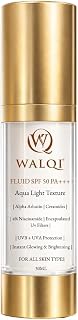 Walqi Fluid Sunscreen SPF 50 PA++++ — Lightweight Matte UV Protection | Encapsulated UV Filters + 4% Niacinamide + Alpha A... Price In India