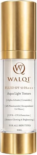 Walqi Fluid Sunscreen SPF 50 PA++++ — Lightweight Matte UV Protection | Encapsulated UV Filters + 4% Niacinamide + Alpha A...