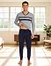 Marvmys Herren Schlafanzug Lang V-Ausschnitt Gestreifter Schlafanzüge Herren Winter Zweiteiliger Pyjamas Nightwear Set Schlafanzughose Männer Mit Taschen