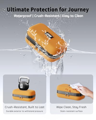 WOODAKE Insulin Cooler Travel Case with Temp Display, 2 x 180g TSA Approved Ice Packs, 9-Layer Insulation for Improved Cooling, Insulin Pen Case, Waterproof, for Daily Use and Trips (Bright Orange) — view 5