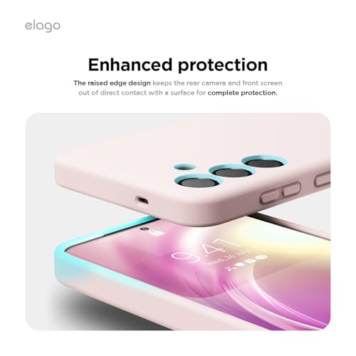 Image of elago Compatible with Samsung Galaxy S25 Plus Case, Liquid Silicone Case, Full Body Protective Cover, Shockproof, Slim Phone Case, Anti-Scratch Soft Microfiber Lining, 6.7 inch (Lovely Pink)