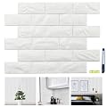 20 Pcs 3D Wall Panels, White Brick Printable 3D Wallpaper Stick and Peel, Self Adhesive Waterproof Foam Faux Brick Paneling for Bedroom, Bathroom, Kitchen, Fireplace (22.7 sq feet Coverage)