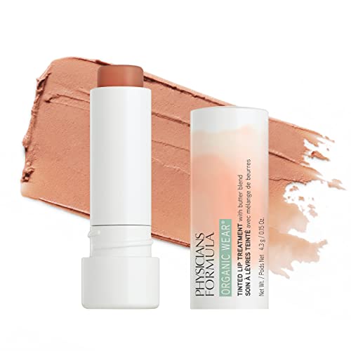 Physicians Formula Organic Wear Natural Tinted Lip Balm Treatment, Brown Flirt-Tawny Nude, 0.15 Ounce