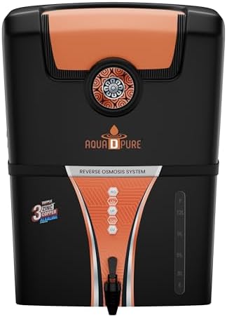 AQUA D PURE 4 in 1 Copper RO Water Purifier with 10 Stage Purification Filtration, UV, UF, TDS Adjuster and 12 Liter Large Storage Tank (S35 AGS Copper RO)