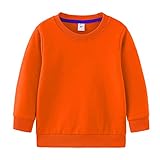 Surwin Jungen Sweatshirt Kinder Warme Pullover T-Shirt Top Langarm Shirt für Baby Jungen Kinder Sweat Streetwear Jumper Oberbekleidung 1-7 Jahre (Orange,150cm)