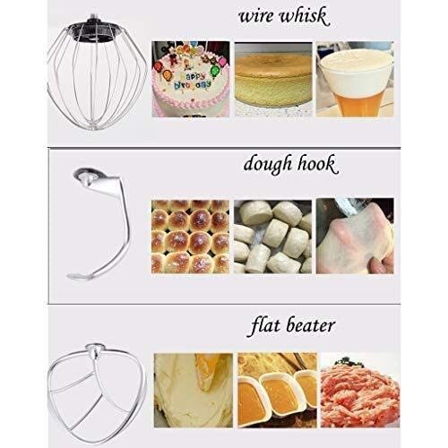 MOSHUO Standhandmixer Schneebesen, Teigmixer Standmixer Edelstahl-Neigungskopf 10-Gang-Multifunktions-Heimküche… – Bild 3
