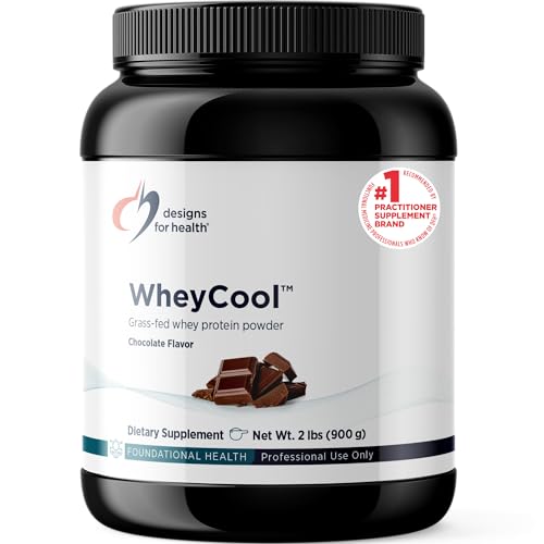Image of Designs for Health WheyCool - Grass Fed Whey Protein Powder Supplement with 20g Protein, May Support Athletes, Muscles + Energy - Non-GMO + Gluten-Free, Chocolate (30 Servings / 900g)