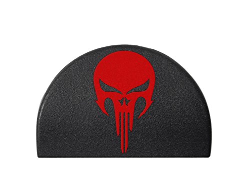 Jentra JP-1 Grip Slug Plug for Glock 17 19 20 21 22 23 24 31 32 34 35 37 38 GEN 1-3 Custom Engraved - NDZ Skull 2 - Red Paint Fill