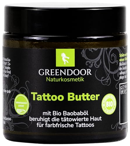 GREENDOOR Crema para tatuajes de 120 ml para tatuajes frescos de color, cuidado natural vegano sin perfume, cuidado profesional de la piel para piel tatuada – directamente del fabricante