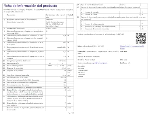 Variante de Samsung 50DU7105 50