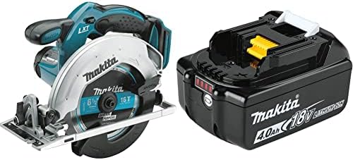 Makita XSS02Z 18V LXT Lithium-Ion Cordless Circular Saw, 6-1/2-Inch, Tool Only with Makita BL1840B 18V LXT Lithium-Ion 4.0Ah Battery, Black