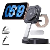 2026 Traveling Wireless Mag-Safe Fast Charging Station,Magnetic 3 in 1 Charger with iPhone 17 16 15 14 13 12 Pro Max Plus,Apple Watch Series & Air pods 4 3 2 Pro-Gifts for Wife & Husband(Black)