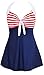 MiYang Vintage Sailor Pin Up Swimsuit One Piece Skirtini Cover Up Swimdress M NavyBlue
