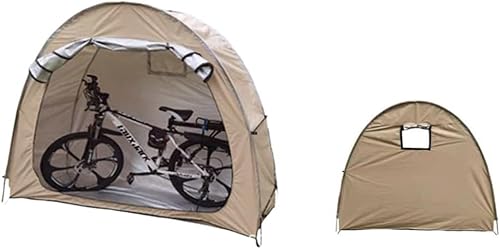 Vilom 大型自転車用ストレージテント。210D高密度オックスフォード生地とPU4000防水加工で雨、紫外線、塵を完全シャットアウト。最大4台の自転車や芝刈り機なども収納可能な大容量設計。換気窓&大型ドアで使いやすさ (カーキ)