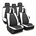 FH Group PU205115 Ultra Comfort Leatherette Seat Cushions, White/Black Color - Fit Most Car, Truck, SUV, or Van
