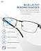 JOLISU 5PCS Reading Glasses Men - Blue Light Blocking Computer Metal Thin Frame Readers For Mens/Women（1.75）