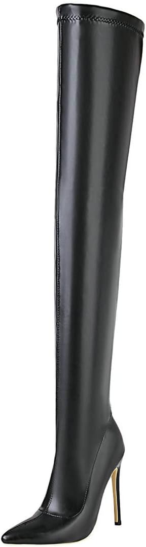 BEAUPAS Women's Over The Knee Thigh High Boots Stiletto High Heels Pointed Toe Boots Shoes