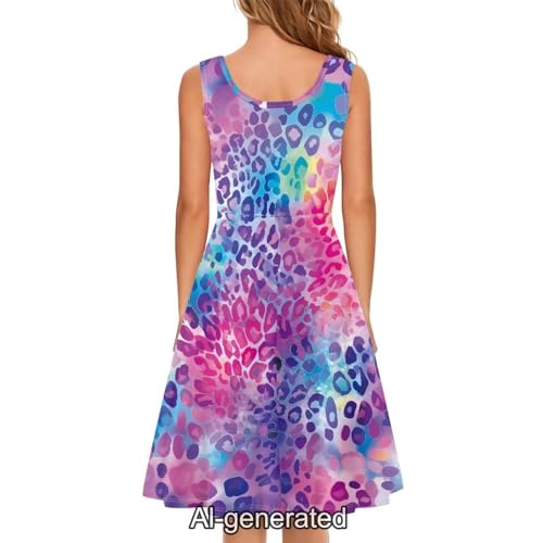 Image of Dreaweet Casual Sleeveless Dresses for Women Girls, Round Neck Tank Dresses with Pockets Summer Sundress Size XS-4XL