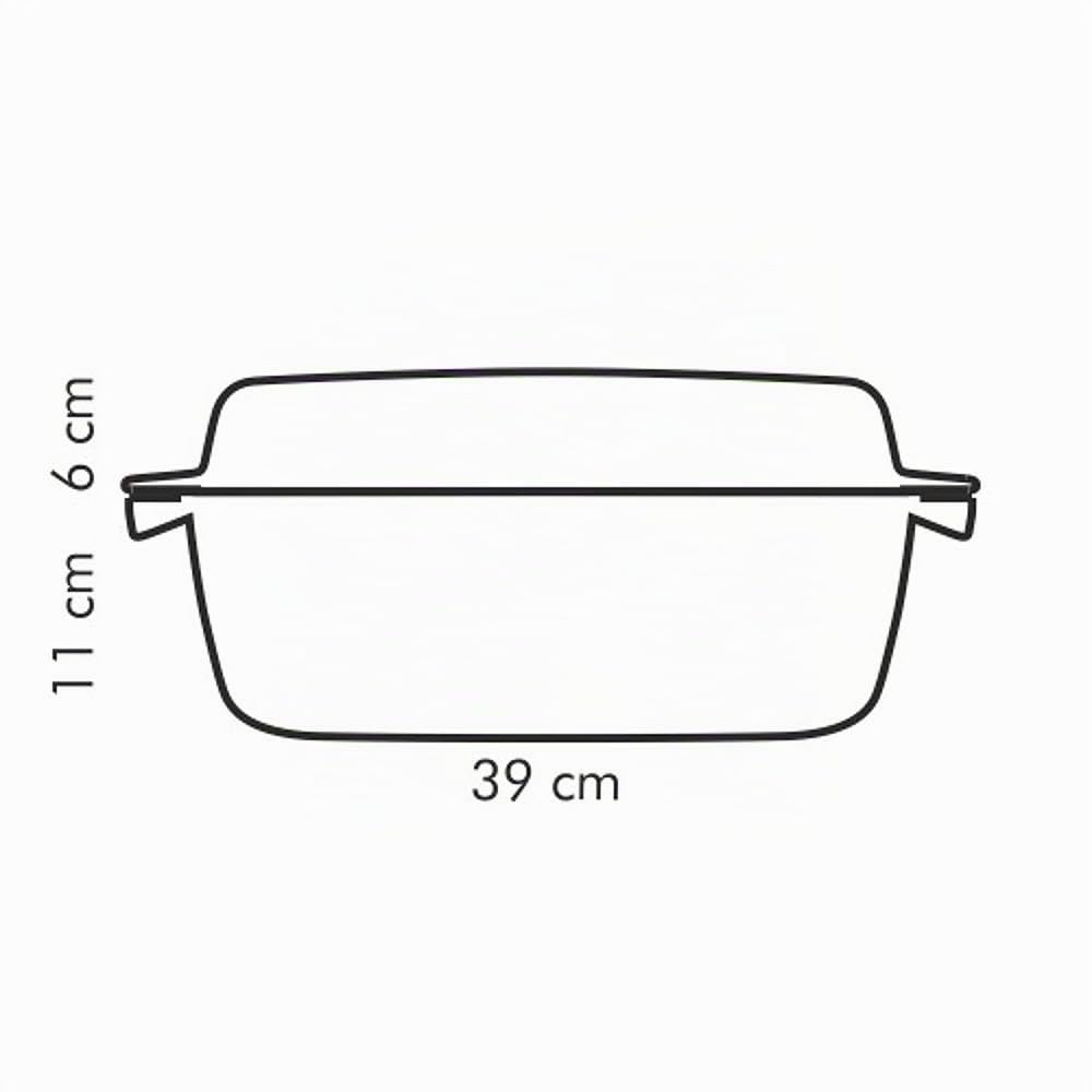 Tescoma 601939 Rostiera antiaderente con Coperchio in vetro, 39x22x17 cm