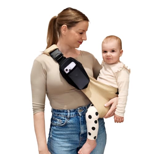 LizaBloom Baby Sling Carrier, Toddler Carrier 15–44 lbs with Adjustable Padded Shoulder Straps, Non-Slip Support, Removable Zippered Pouch, Side Sling Baby Carrier, Lightweight & Travel-Friendly
