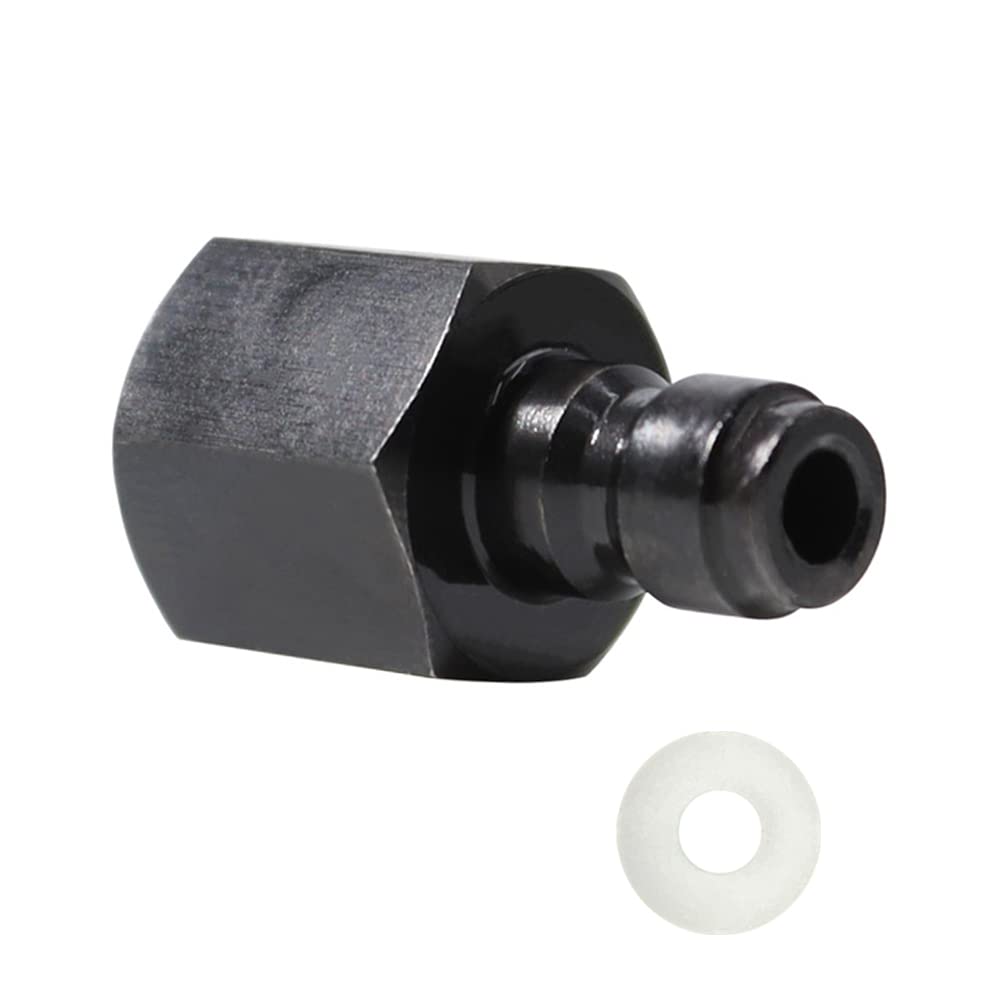 Universal 8mm Quick-Disconnect Plug Adapter, 1/8" BSPP Female Thread, PCP Paintball Charging Fittings with Sealing O-Ring, Black Zinc Plated Copper