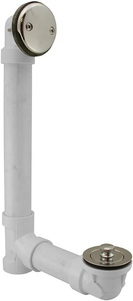 Jones Stephens Chrome Plated One-Hole Toe Touch Bath Waste Kit, Standard Full Kit, PVC