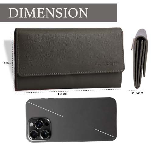 Image of Steve Jhonson Leather Wallet for Women - Mini Hand Purse with Card Holder - Women Stylish Clutch Purse - Cute Mini Ladies Wallet for Daily Use - Fancy Ladies Purse with Slim Design (Olive Green)