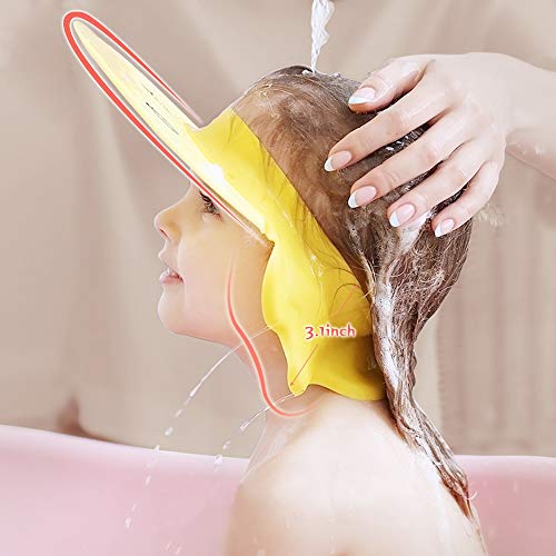 Baby Shower Cap Silicone Shower Visor Bathing Hat, Maydolly Shower Cap Infants Soft Protection Safety Visor Cap for Toddler Children, Yellow