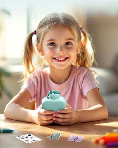 Memoking T02 Schutzhülle - Einhorn-Form, Weiches Silikon, Niedliches Design, Kompatibel mit T02 Minidrucker Mini Thermodrucker Handy Bluetooth Mini Drucker Fotodrucker Tiny Printer Taschendrucke, Grün