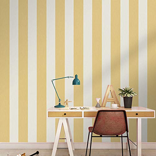 Peel and Stick Vinyl Yellow and White Striped Wallpaper Contact Paper Wallpaper Self Adhesive Stripe Shelf Liner Dresser Drawer Cabinets Liner Furniture Wall Paper Sticker Removable (17.7x117 Inches) by TAOGIFT - Used condition - US$10.98