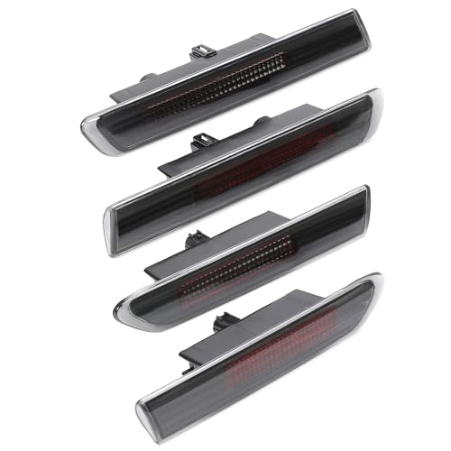 HECASA 4pcs Side Marker Light Compatible with 2004-2008 Honda Acura TL Base Model Replacement for 33850SEPA01 33800SEPA01 33655SEPA01 33650SEPA01 Bumper Signal Lamps Smoke Lens Black Housing Red LED by HECASA - Image 9