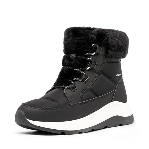 DREAM PAIRS Women's Winter Snow Boots, Faux Fur Waterproof Ankle Booties, Zaylee Ladies Comfortable Short Boots Outdoor 8 Black