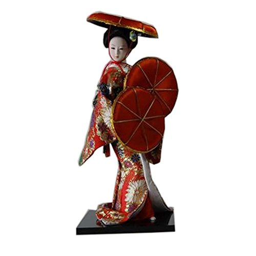 Fancy Pumpkin Japanese Dolls Geisha Girl Geiko Kimono Doll Home Decoration Art Collection, D-22, Multicolor-42, 30cm
