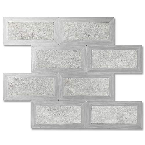 Yipscazo Peel and Stick Backsplash, Stickon Backsplash Stone Tile for Kitchen in Castle Grey (10.24  x10.31  ,5 Sheets)