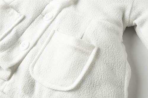 Mud Kingdom Baby Girls Jacket Fleece Turn-Down Collar Button Up White 12 Months #TOP6