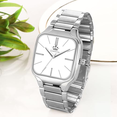 Image of LIMESTONE Classic Series Men Analog Watch - Stainless Steel Mesh Strap with Elegant Dial & Roman Numerals | Quartz Wristwatch for Casual & Formal Wear