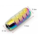 Krtopo Dźwignia zmiany biegów samochodu, uniwersalna 9,5 cm aluminiowa gałka zmiany biegów do samochodów ciężarowych Motorsport ręczna gałka zmiany biegów z 3 adapterami 8 mm/10 mm/12 mm