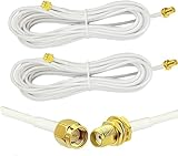 CORONIR 33ft SMA Extension Cable SMA Male to SMA Female WiFi Antenna Extension Cable for Wireless LAN Router Bridge & Cellular Antenna Wireless Network Card Security IP Camera - White